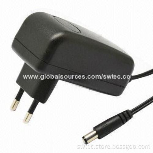External 24W EU Plug-in Switching Power Supply, 100-240V AC, 50/60Hz, ErP, CEC Level V, MEPS IV
